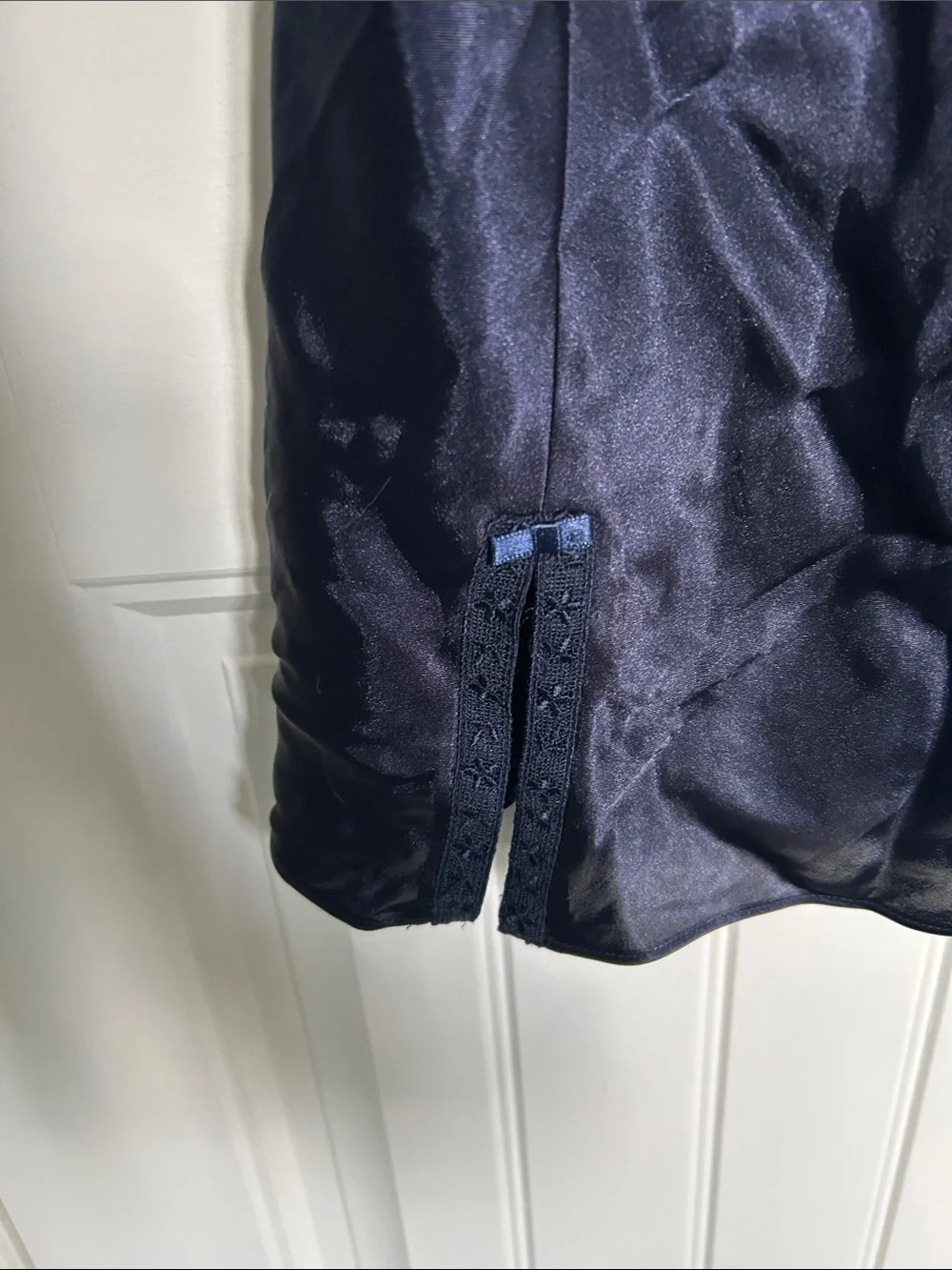 La SENZA Navy Blue Satin Chemise Slip - Picture 4 of 6
